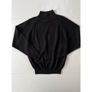 Kaelin Snow Ski Sweater Women M Black Mock Turtle Neck Embroidered Hong Kong